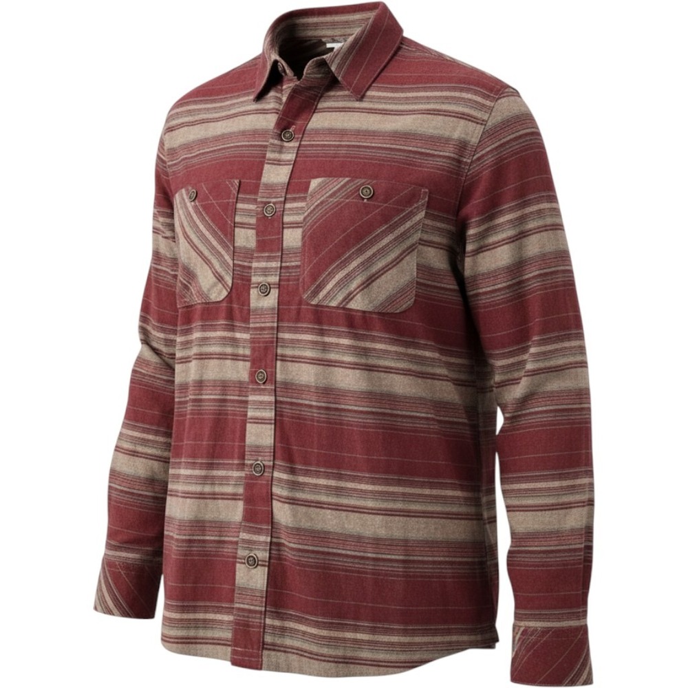 Rugged Earth Outfitters Men's Large Burgundy Striped Western Button Up Shirt
